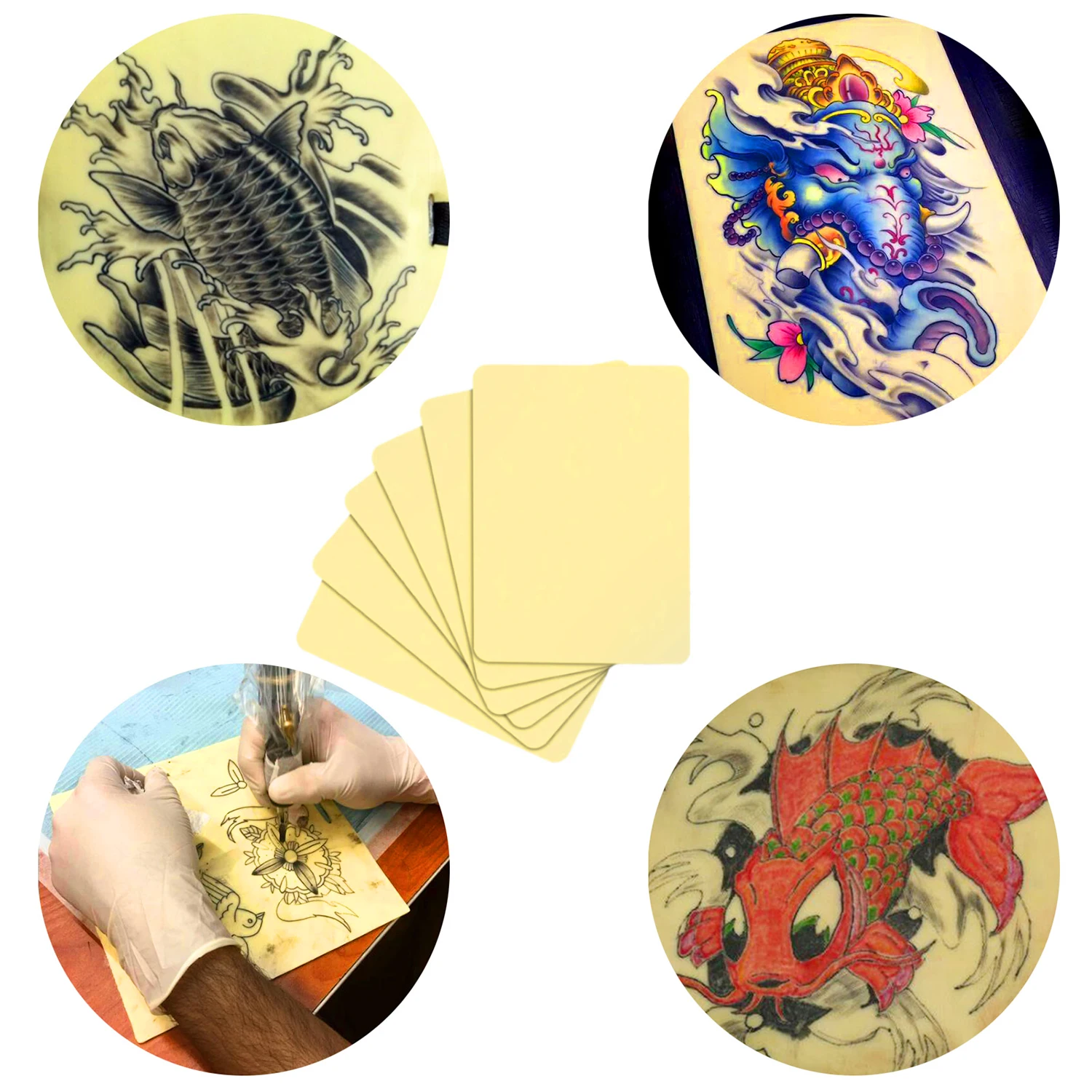 POSEIDON 3/5/10/15 Uds. Piel de práctica de tatuaje de silicona doble piel de tatuaje falso para práctica de tatuaje principiante cuero sintético