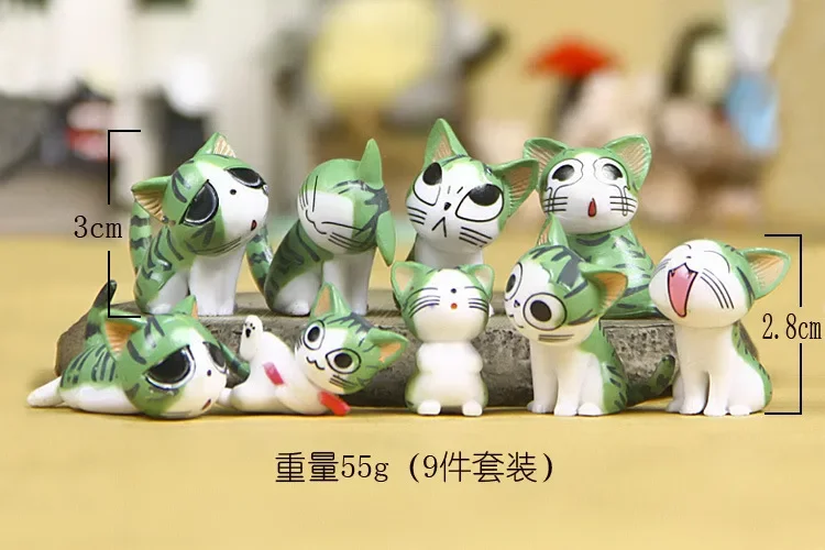 Kawaii 9pcs Chi The Cat Small Figure 3cm Micro Landscape Small Chis Sweet  Kitten Emoticon Decoration PVC Model Toys Home Decor