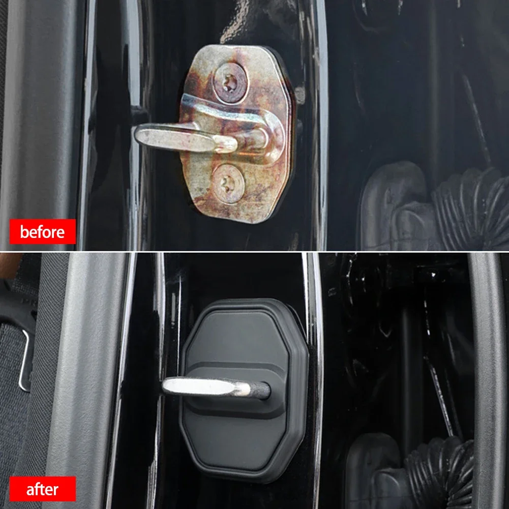 قفل باب السيارة مشبك غطاء حماية سيليكون مقاوم للصدمات لمرسيدس بنز E/C/A-Class EQA/GLC/GLB/E300L الملحقات الداخلية