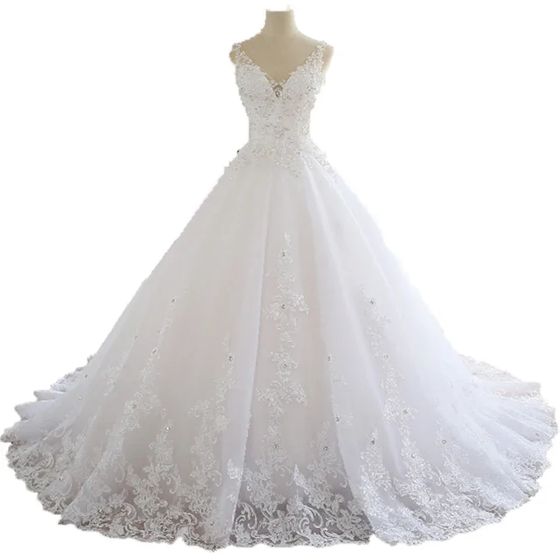 Ilusão renda vestido de baile dubai vestido de casamento novo rendas até vintage sem alças vestidos de casamento com cristais vestido branco renda