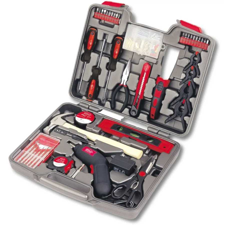 

144 Piece Household Tool Kit with 4.8V Cordless Screwdriver - DT8422