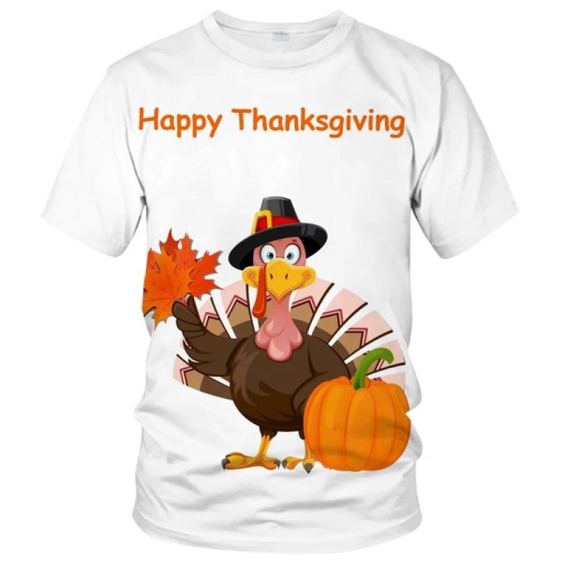 Summer Hot Sale Thanksgiving Day Men\'s/women\'s Fashion Slim T-shirt 3D Printing T-shirt Casual Top Kids Clothing Plus 100-6XL