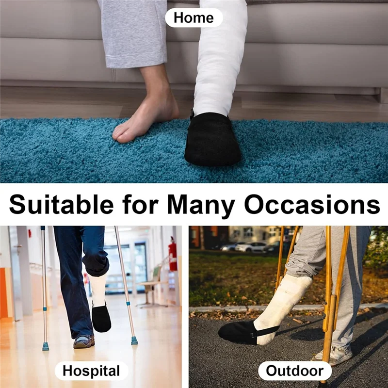 

SANQ 2 PCS Protective Cast Socks Toe Covers For Foot, Cast Socks Over Cast Adults, Adjustable Non-Slip Cast Toe Covers