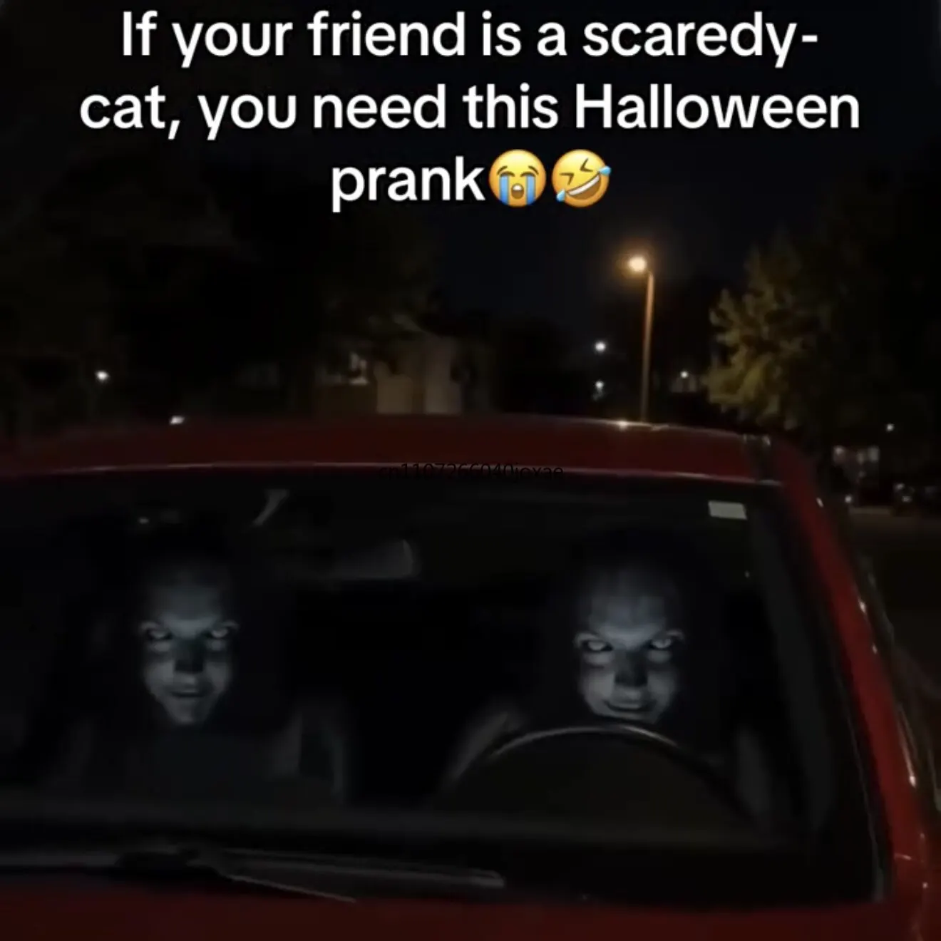 Halloween Car Headrest Cover, Scary Face Printing Car Seat Headrest Cover, Funny Face Masque Head Rest Protector for Sedan SUV