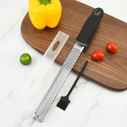Cheese Grater & Lemon Zester with Protect Cover - Stainless Steel Kitchen Grater Slicer with Non-Slip Handle, Dishwasher Safe