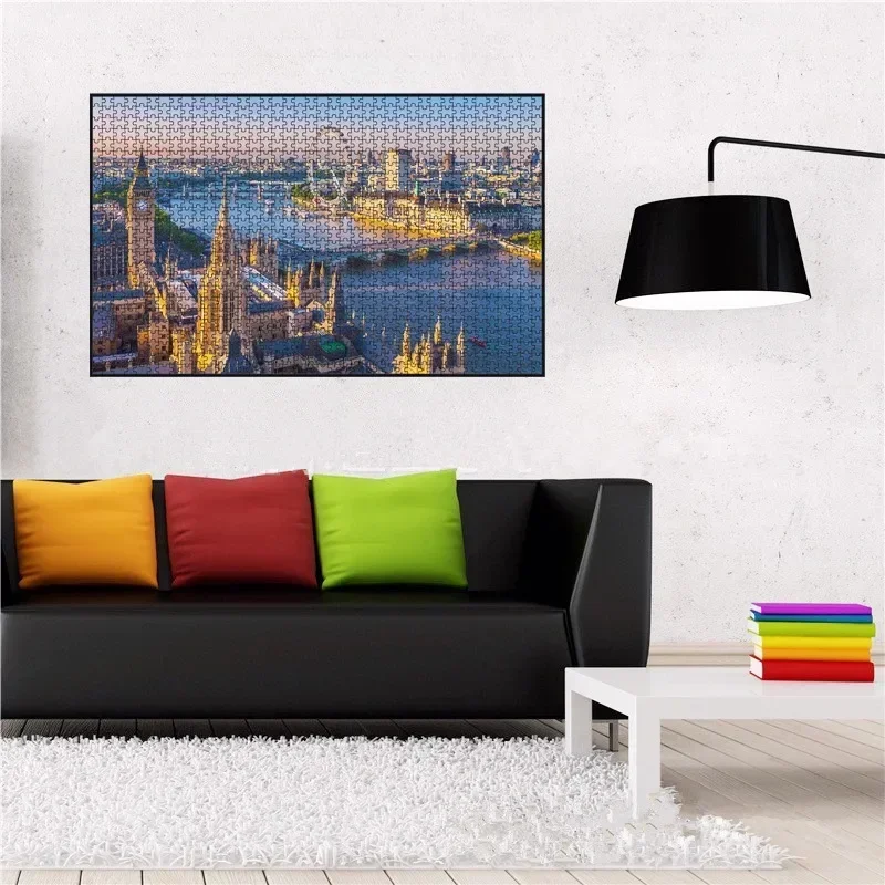 Rompecabezas de papel de alta calidad para adultos, juguetes de entretenimiento para aliviar el estrés, vista de Londres, regalo de Navidad, 1000 piezas, 75x50cm