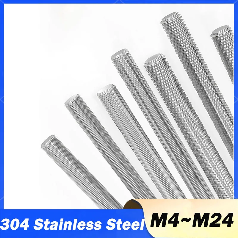 1Pcs All Thread Left-Hand Fully Threaded Rod Stainless Steel Studding Bar M4 M5 M6 M8 M10 M12 M14 M16 M18 M20 M22 M24 L=250mm