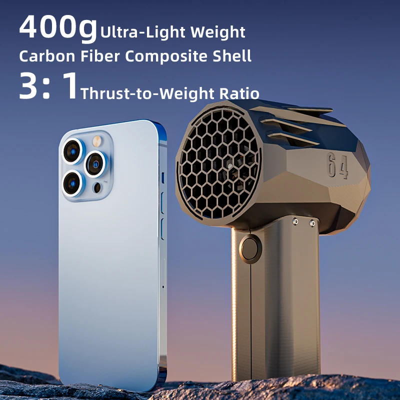 High Speed Turbo Blower Mini X64 Violent Turbo Fan 64mm Turbo Jet Fan Brushless Motor 20W Super Fast Charging Wind Speed 240km/h