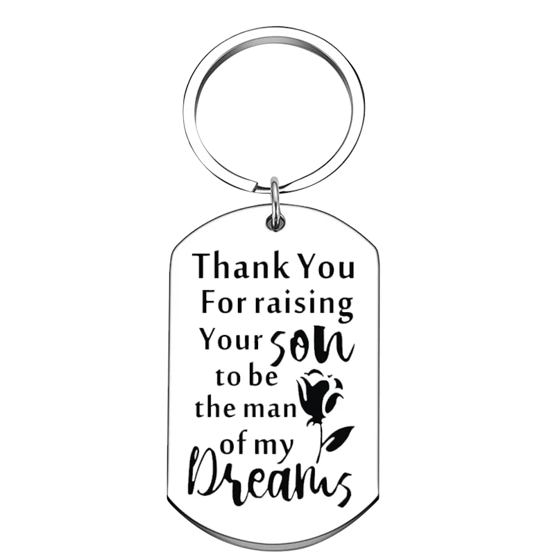 New Mother-in-law Gifts Keychain Pendant Thank You For Raising Your Son Key Chains Thanksgiving Day Gift