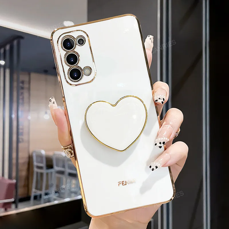 S 21 20 Plating Love Heart Etui na telefon do Samsung Galaxy S21 Plus Ultra S20 Fe 5g S22 S23 Luksusowe silikonowe etui na telefon S20fe