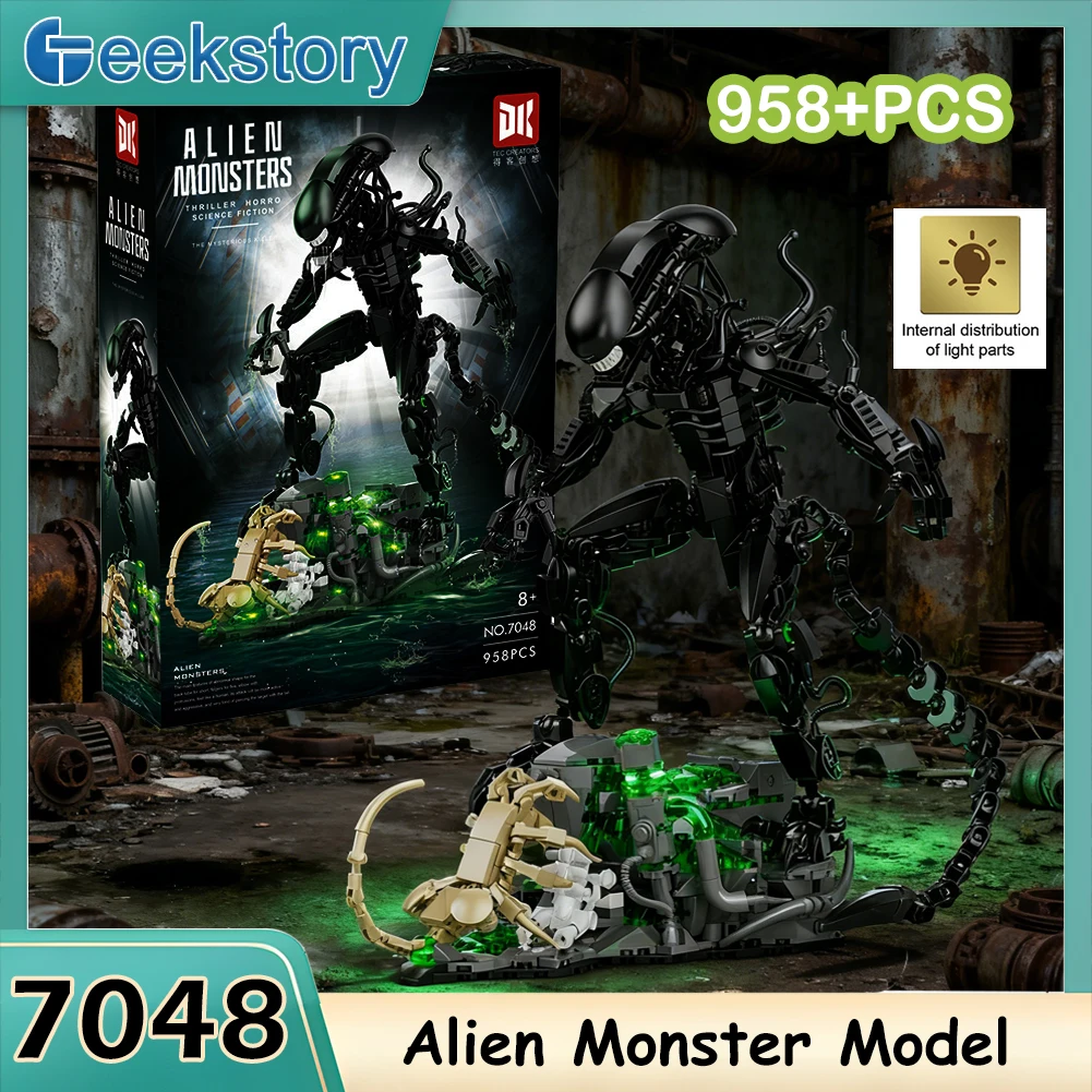

958PCS MOC Alien Monster Model Building Blocks Set with LED Lights 3D DIY Bricks Assembly Educational Toys Creative Gift
