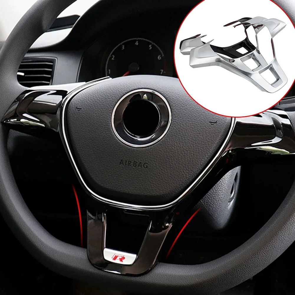 Car Interior Steering Wheel Cover Trim Sticker Accessories for Volkswagen VW Golf 7 GTI MK7 POLO 2014 2015 Jetta MK6 2015 2016 view 2
