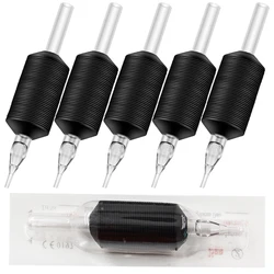 5PCS 25MM Disposable Tattoo Grips Sterile Silicone Black Tattoo Grips Tubes 3R 5R 7R 9R 11R Plastic Tattoo Tubes