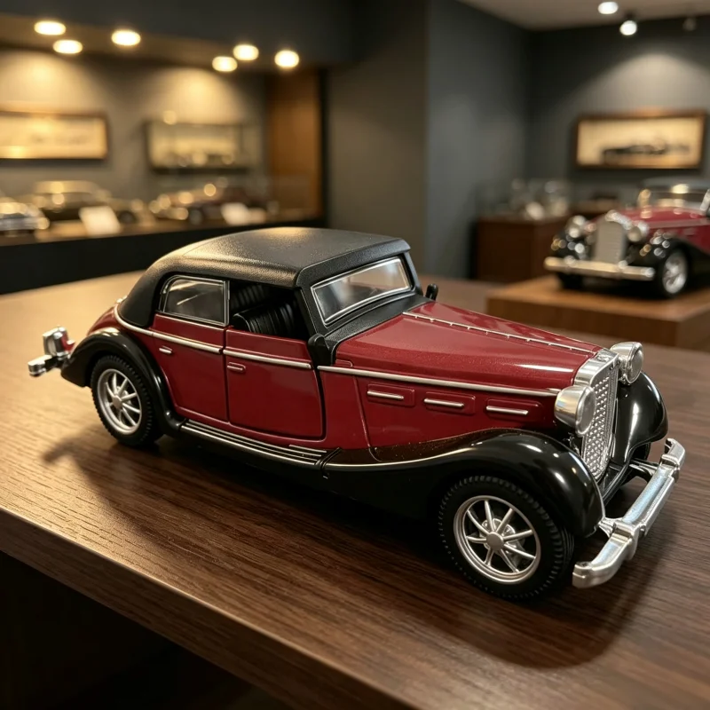 1/36 retro retro double-door alloy model car, open and close the car door pull back the model car, classic old car decoration co