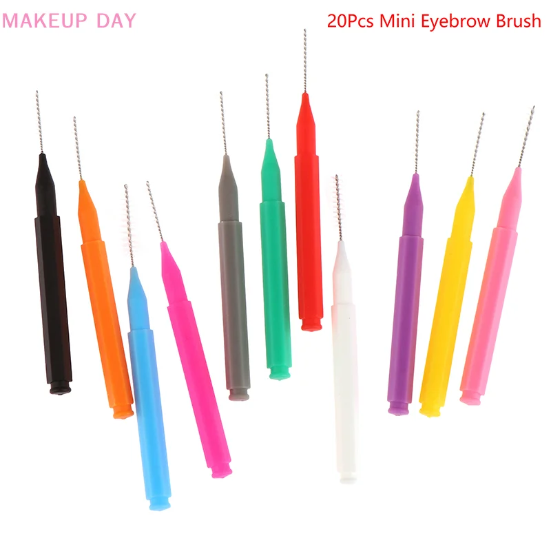 20Pcs Mini Eyebrow Brush Brow Perm Brush Disposable Brow Lifting Brushes Bendable Micro Eyelash Brush Applicators Makeup Tools