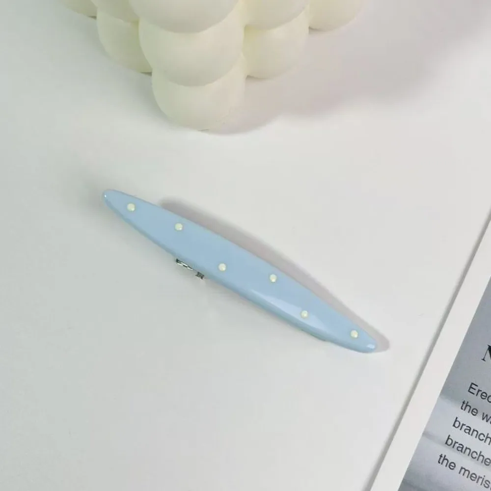New Resin Duckbill Hair Clip Cream White Polka Dot Women Hair Clip Sturdy Hold Light Blue Bangs Clip Women Hair Styling