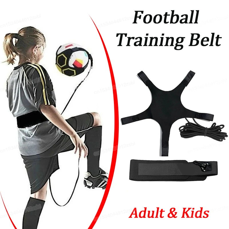 Football Training Belt Solo Soccer Football Trainer Kicking Belt Adult Child Auxiliary Circling Training Belt Soccer Equipment