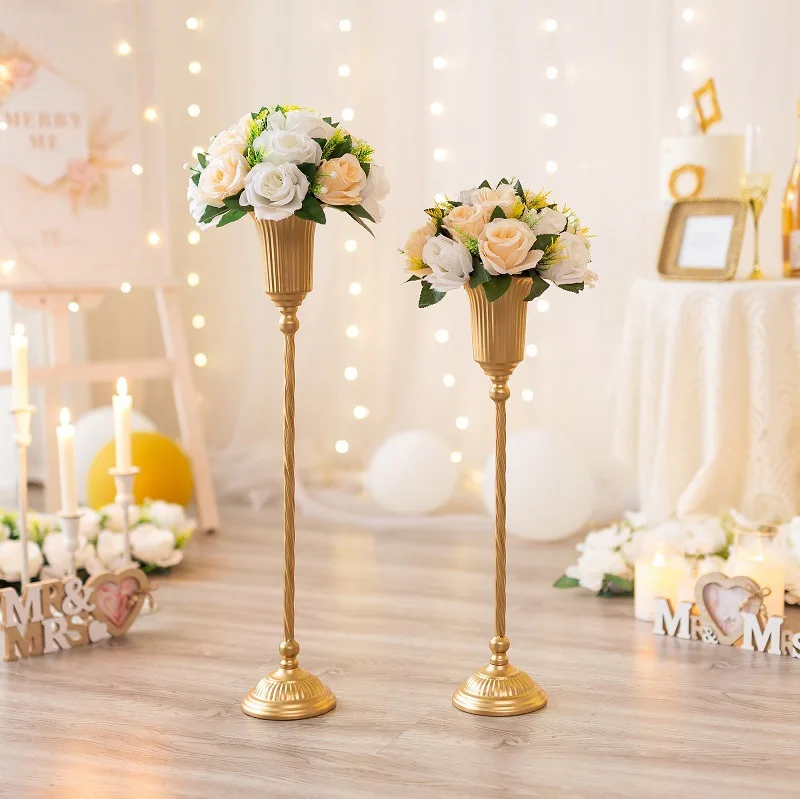 

ZML tall flower pot threaded rod metal vase high-end wedding road guide decorative flower ornament