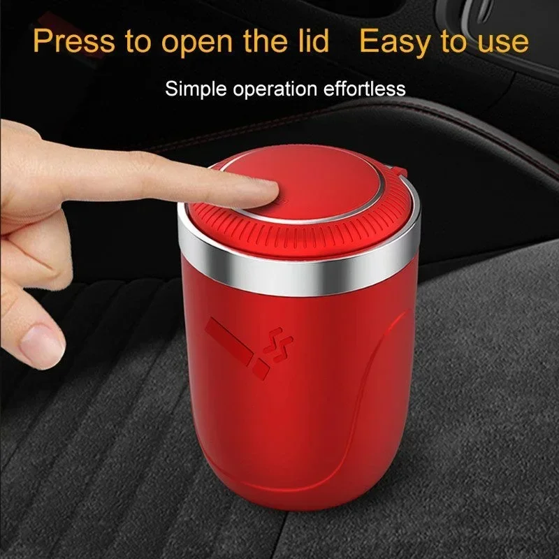 LED Light Car Ashtray Push Type Auto Vehicle Cigarette Ashtray Holder
