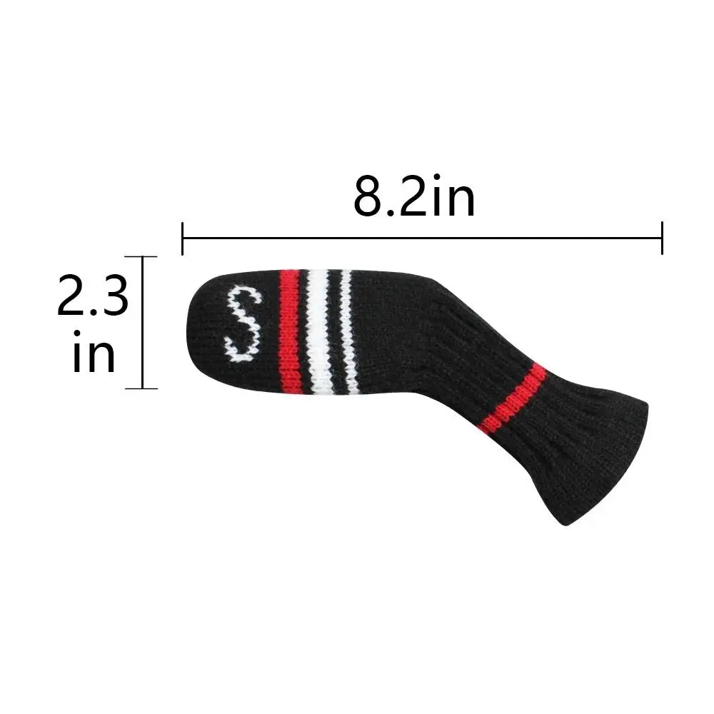 New Knitted Golf Club Head Covers Washable Long-neck Sock Style Golf Iron Covers Basically Socks Shape Golf Accessory