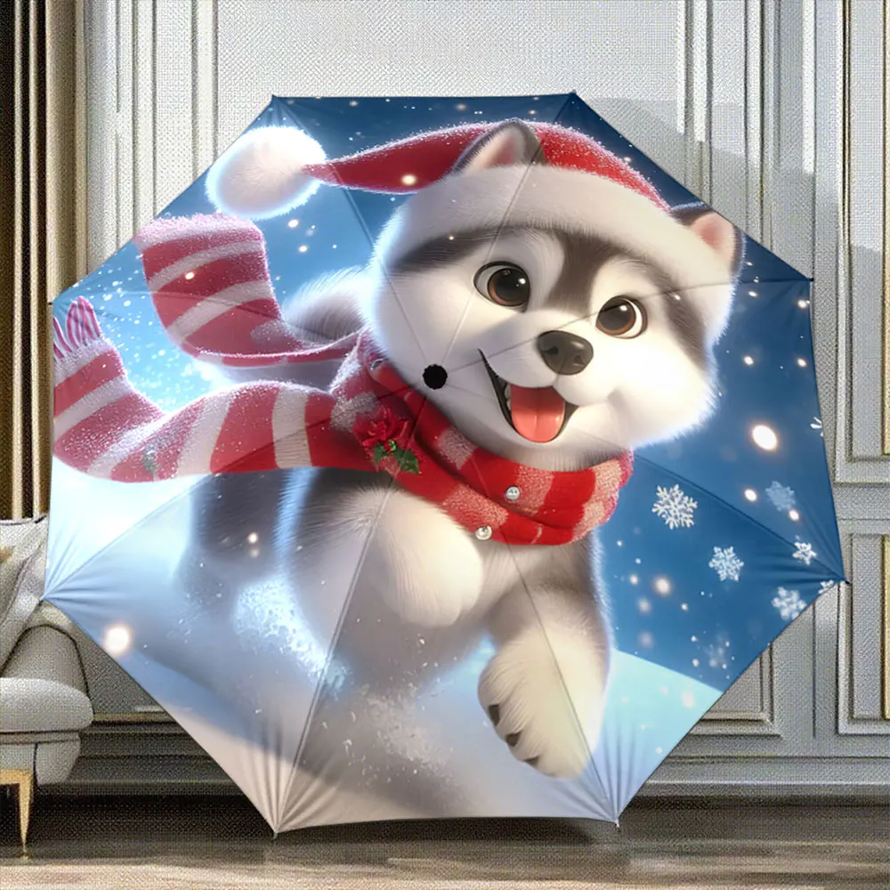 adorable-chien-husky-avec-echarpe-rouge-et-motif-de-flocons-de-neige-parapluie-portable-impermeable-anti-soleil-et-anti-pluie-ideal-pour-les-voyages-en-plein-air-et-la-plage