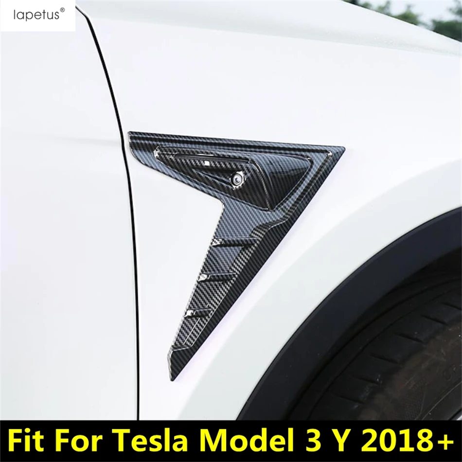 

Car Side Door Body Leaf Board Fender Panel Decoration Cover Trim For Tesla Model 3 Y 2018 - 2022 Red Black Accessories Exterior