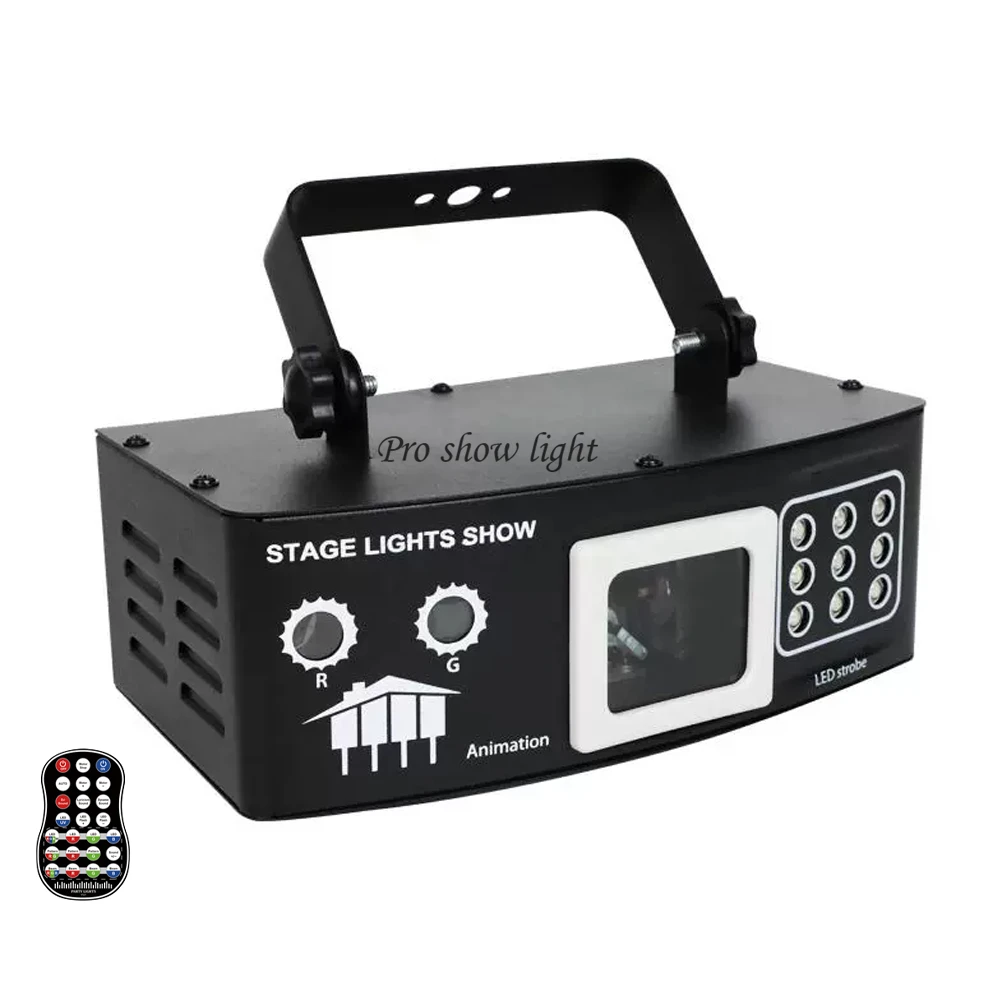 DJ Disco Laser Light 3IN1 Effect Party Laser Light Projector DMX Control LED Purple Lights Stage Strobe Light For Club Dance Bar