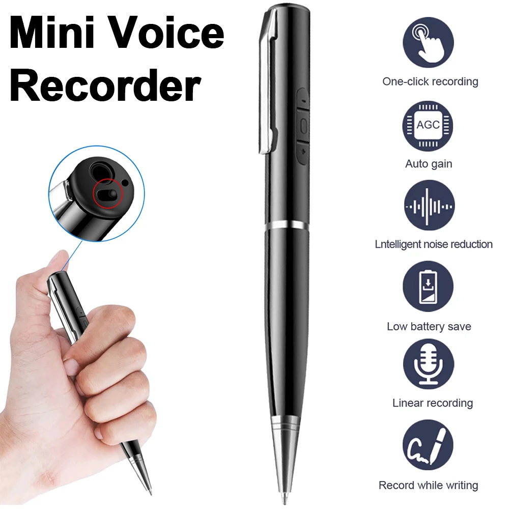 

Мини-диктофон, ручка, портативный аудиозапись голоса, активированный рекордер, воспроизведение MP3, диктофон для лекций, встреч, класс