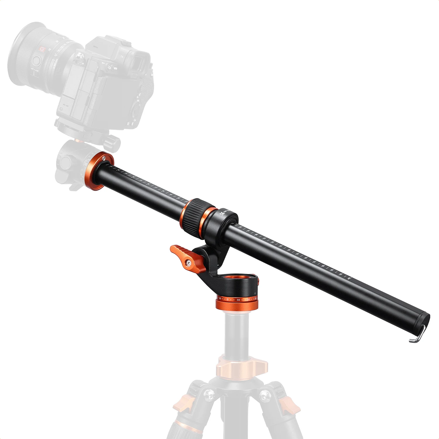 K&F CONCEPT Horizontale Statief Verlengarm Aluminium Afneembare Middenzuil 5kg Belasting 360° Draaibaar 180° Kanteling D-Vormige Buis