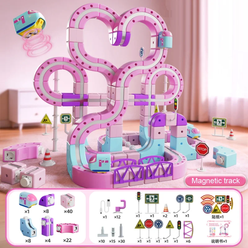 

Magnetic Track Railcar Building Blocks Electric Anti-Gravity High-Speed Train Educational Toy Gift for Girls