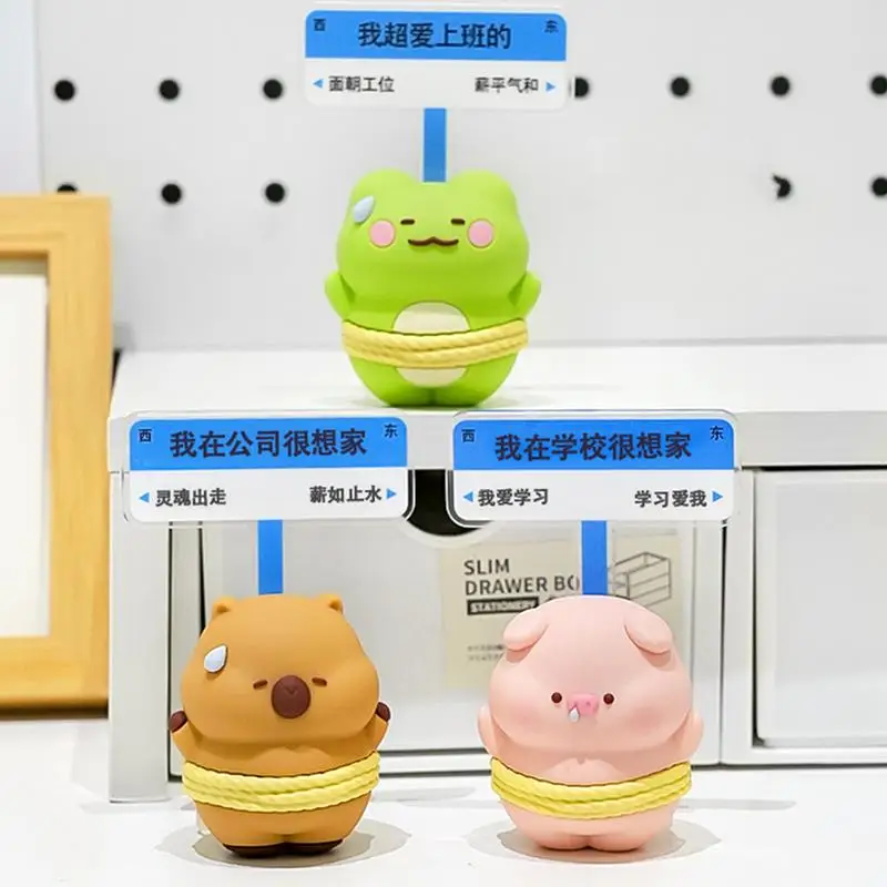 Cute Dash Car Decor Sweaty Design Cute Car Capybara Ornament Text Sign Design Resin Sheep Pig Green Frog Decor For Mood Helper