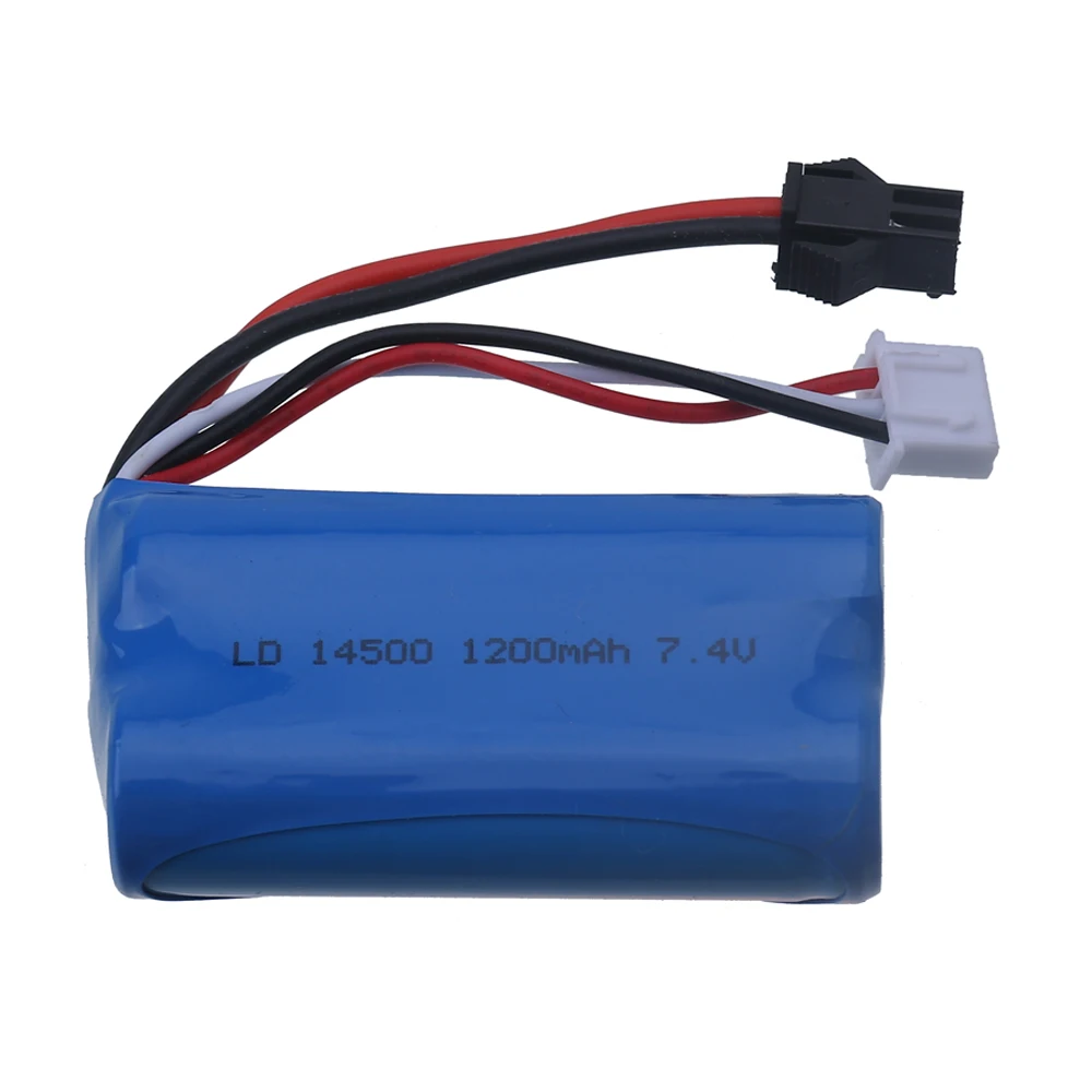 7.4v 1200mAh 14500 Li-ion battery for Electric Water Gun Parts 7.4V battery SM/JST For Remote Control toys Cars Tanks Robots 