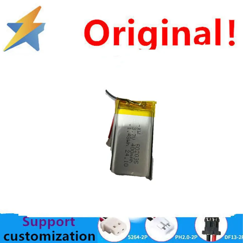 buy more will cheap 602035 3.7V Capacity Lithium Battery 400mAh Smart GPS Phone Remote Charger with Dual Wires