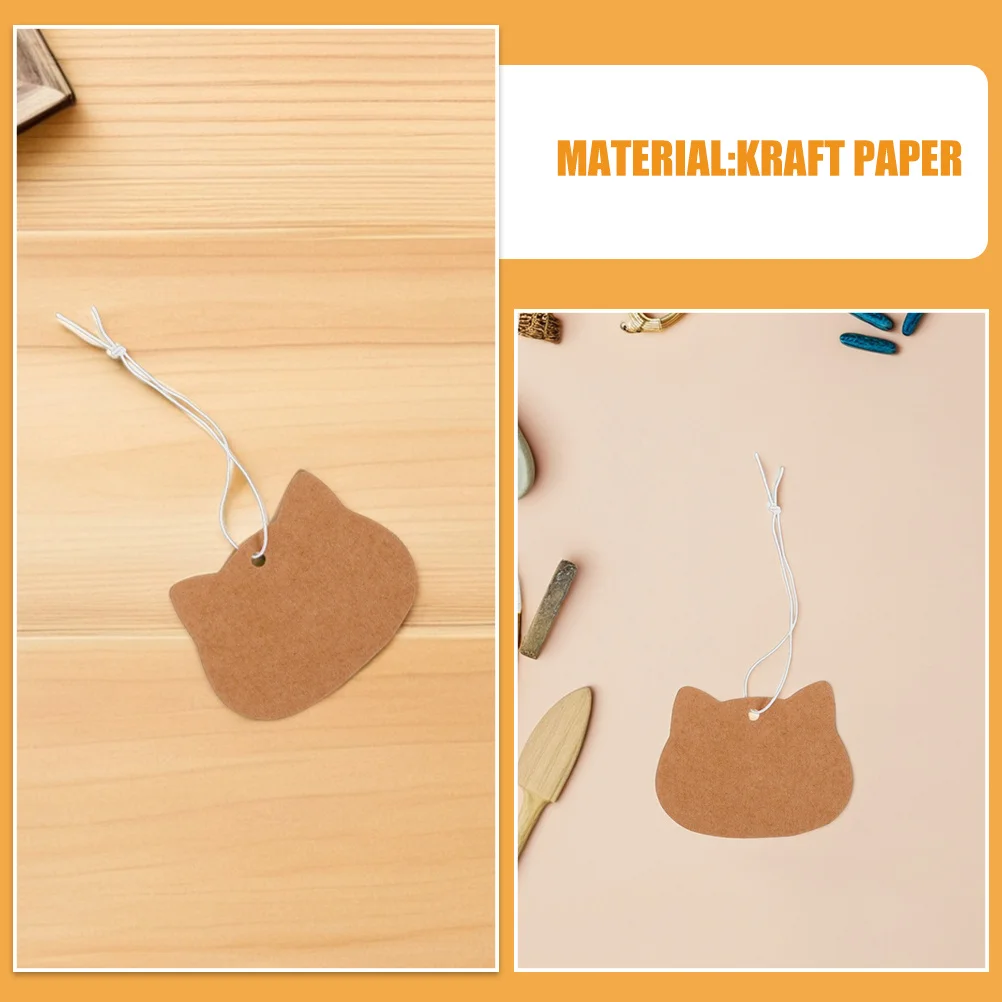 200Pcs Kraft Price Tags Blank Writable Tags Elastic String for Clothing Jewelry Handmade Crafts Display Labels