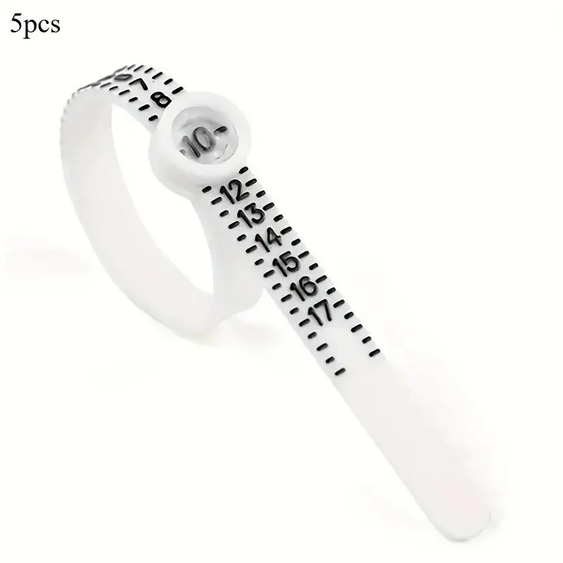 5pcs/set Easy To Use Ring Sizer Tool Reusable Finger Measuring Gauge US Sizes 1 To 17 Perfect for Online Jewelry Shopping White