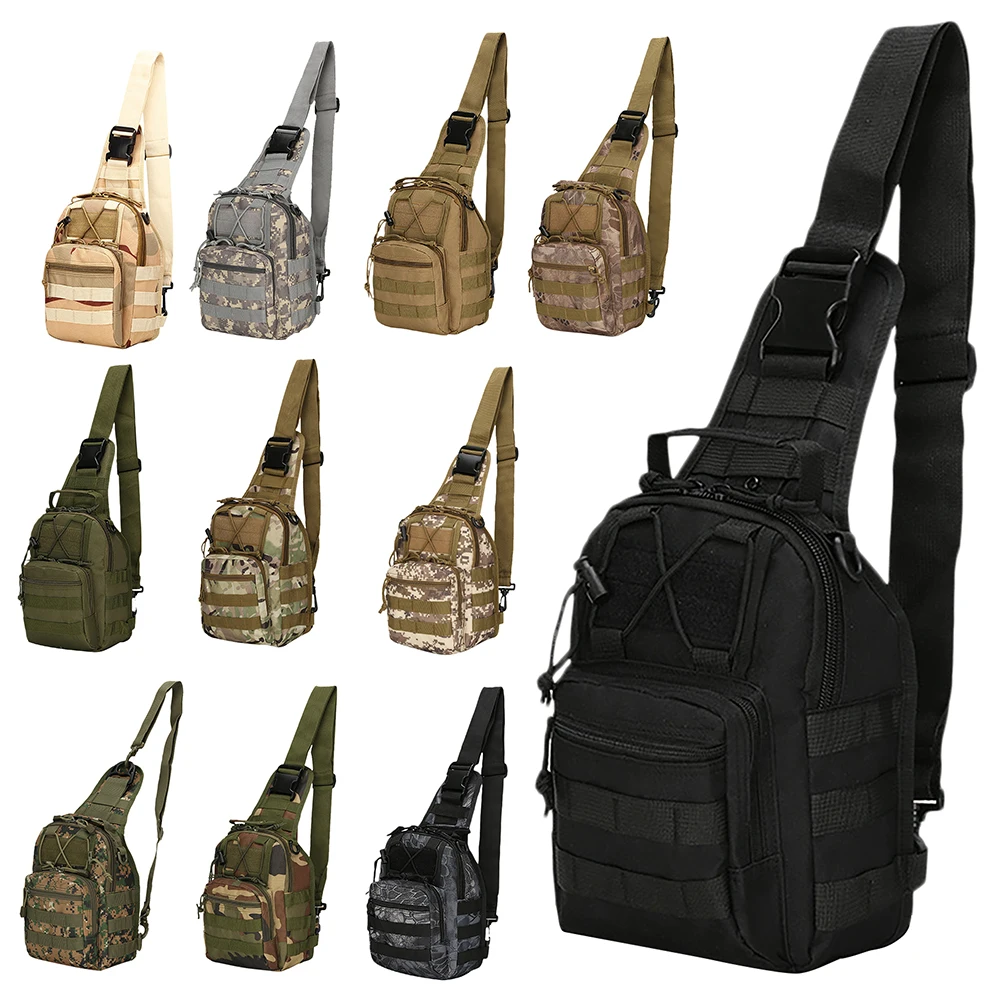 Borsa a tracolla Oxford 600D impermeabile EDC Molle marsupio zaino tattico militare borsa a tracolla con cerniera multitasche per esterno