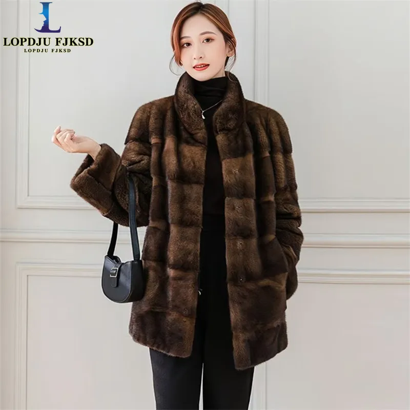 Women's Medium to Long Mink Coat Jacket 2026 Chinese Style Fur Jacket for Fashionable Outerwear