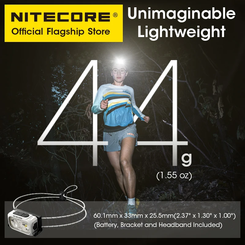 NITECORE NU21 Dual Beam Headlamp USB-C Rechargeable 360 Lumen Running Fishing Lightwieght Outdoor Headlight, Built in Battery