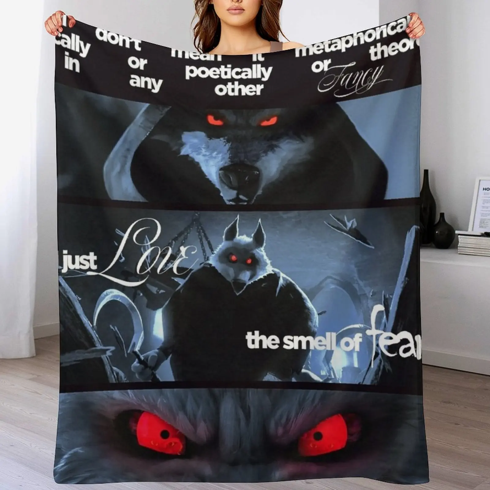 

Puss In Boots Wolf Death Throw Blanket Decoratives Loose Blankets