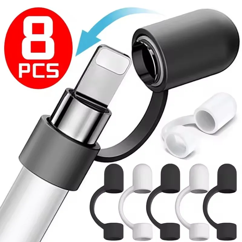 

8/4/1PCS Tablet Pen Protective Sleeve Anti-lost Pencil Cap for Apple IPencil 1st Gen Soft Silicone Stylus Pen Protector Holder