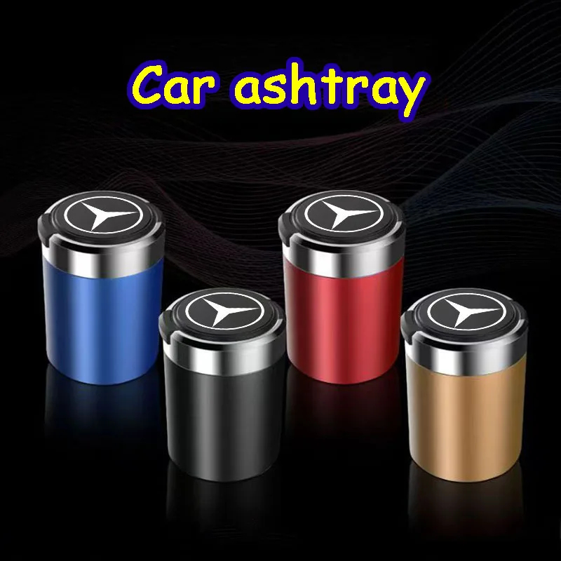 Cenicero de coche con luz LED, resistente al calor, accesorios para coche, para mercedes-benz CLA CES CLS SLK GLK CLK SLS CLG GLE GLC GLB EQC GLA GLS