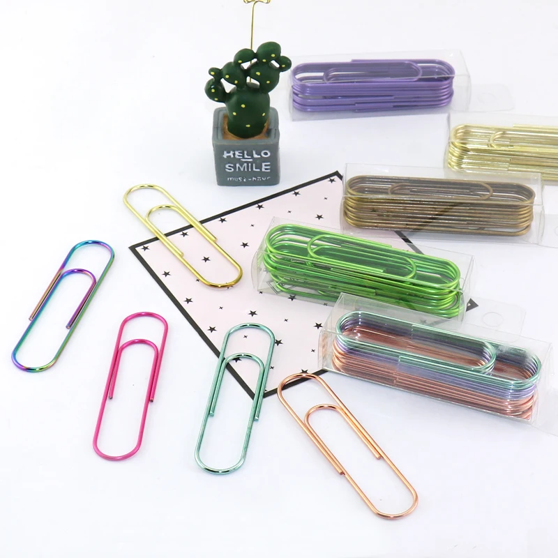 Imagem -03 - Multicolor Metal Bookmark Paper Clip Clips Grande Paper Bonito Book Mark Material de Escritório Grande 10cm Enorme Tamanho Grande