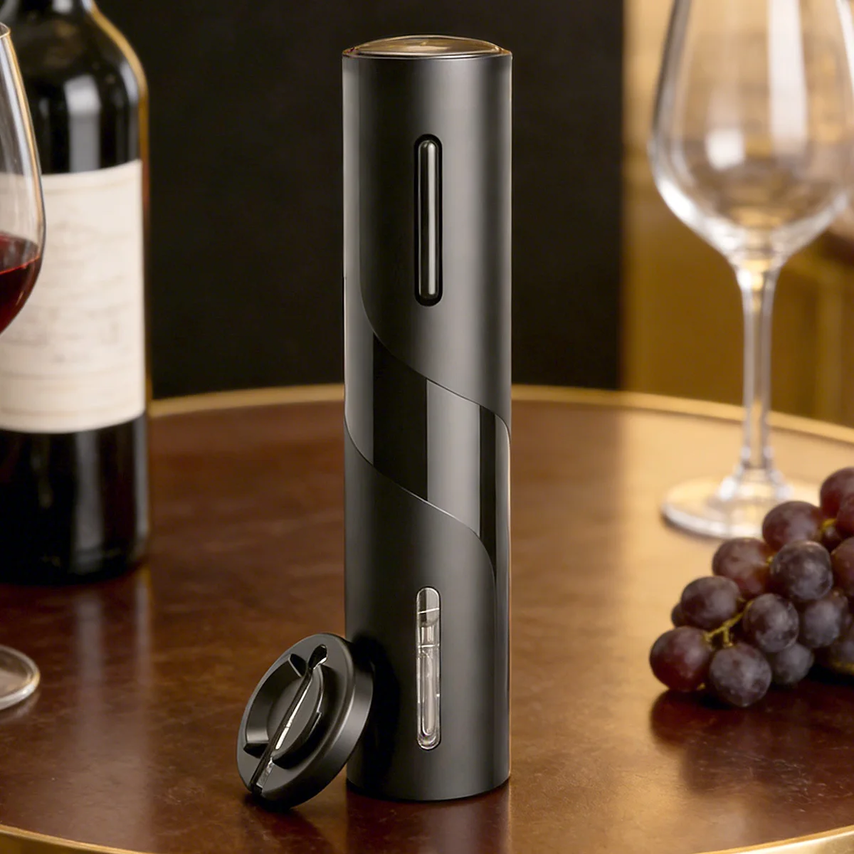 Electric Wine Opener, Battery Operated Wine Bottle Openers with Foil Cutter, One-click Button Corkscrew Remover for Home Kitchen