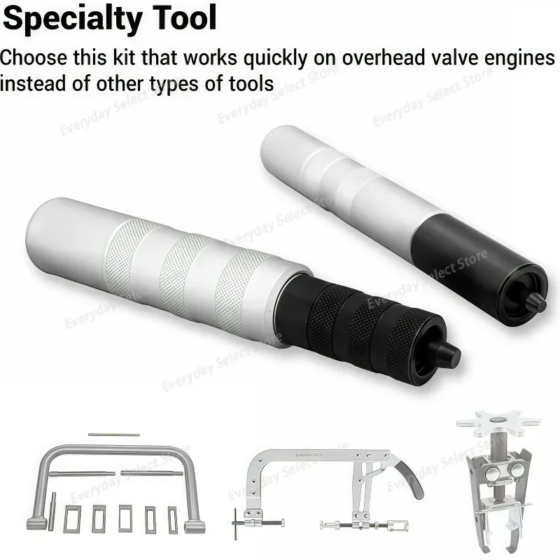 Valve‑Spring Compressor Kit, Non‑Disassembly Locating Clamp for Overhead Engine Valve Shim Removal & Installation Operation