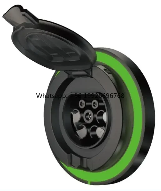 Three Phase Type2 32A EV Charging Socket with Shutter Electronic Lock 22KW Female Connector New Condition