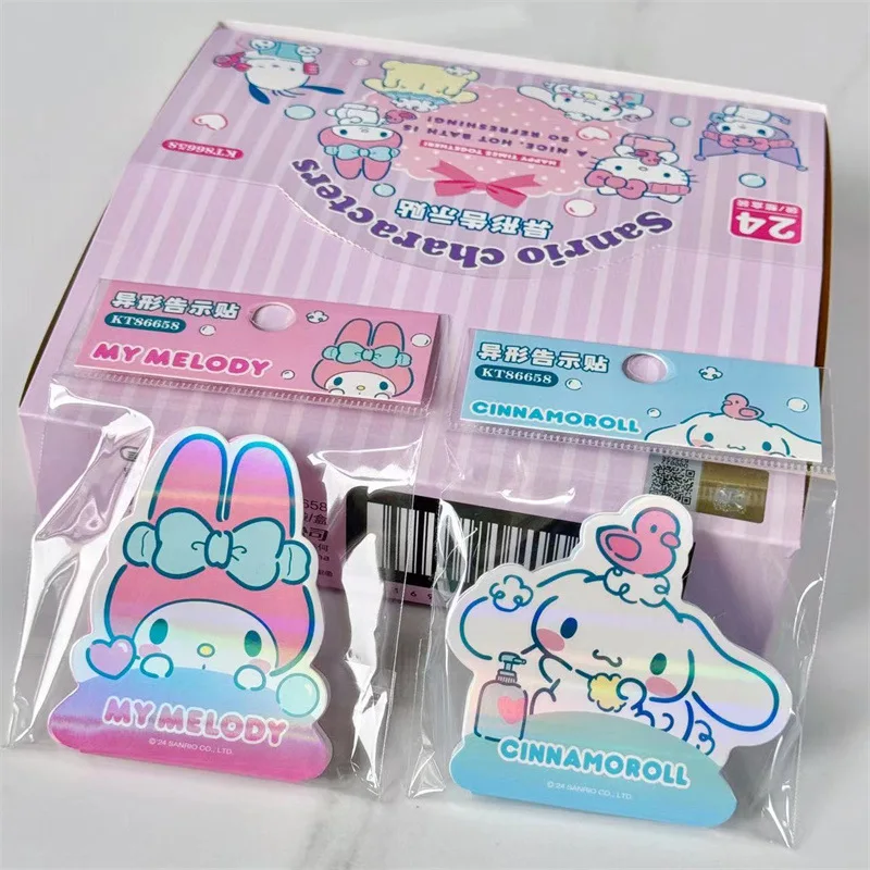 Imagem -03 - Anime Sanrio Especial-shaped Note Pad Bonito dos Desenhos Animados Melody Canela Estudante Portátil Re-pastável Notebook Papelaria Gift Pcs 24pcs