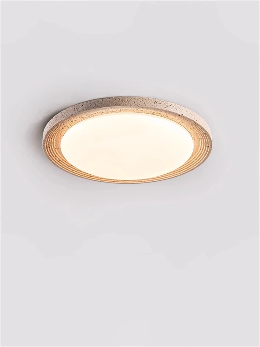 

Wabi-sabi marble round ceiling lamps bedroom lamp French led designer room study simple dimming decorative ceiling lamp fixtures