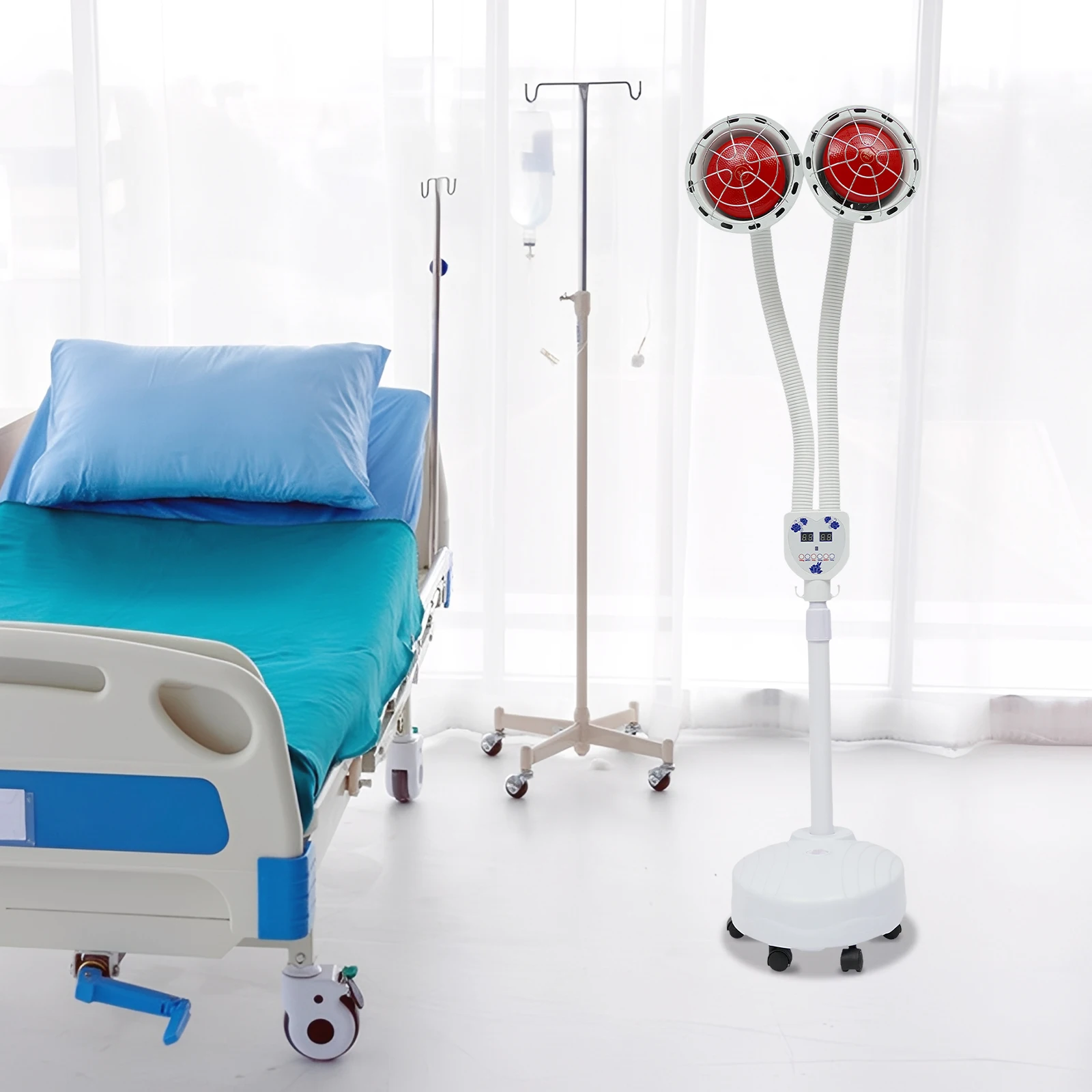 

BYMAOCAR 110 В инфракрасный свет, 275 Вт, регулируемая температура, напольная подставка, тепловая лампа для облегчения боли в суставах и мышечных болях