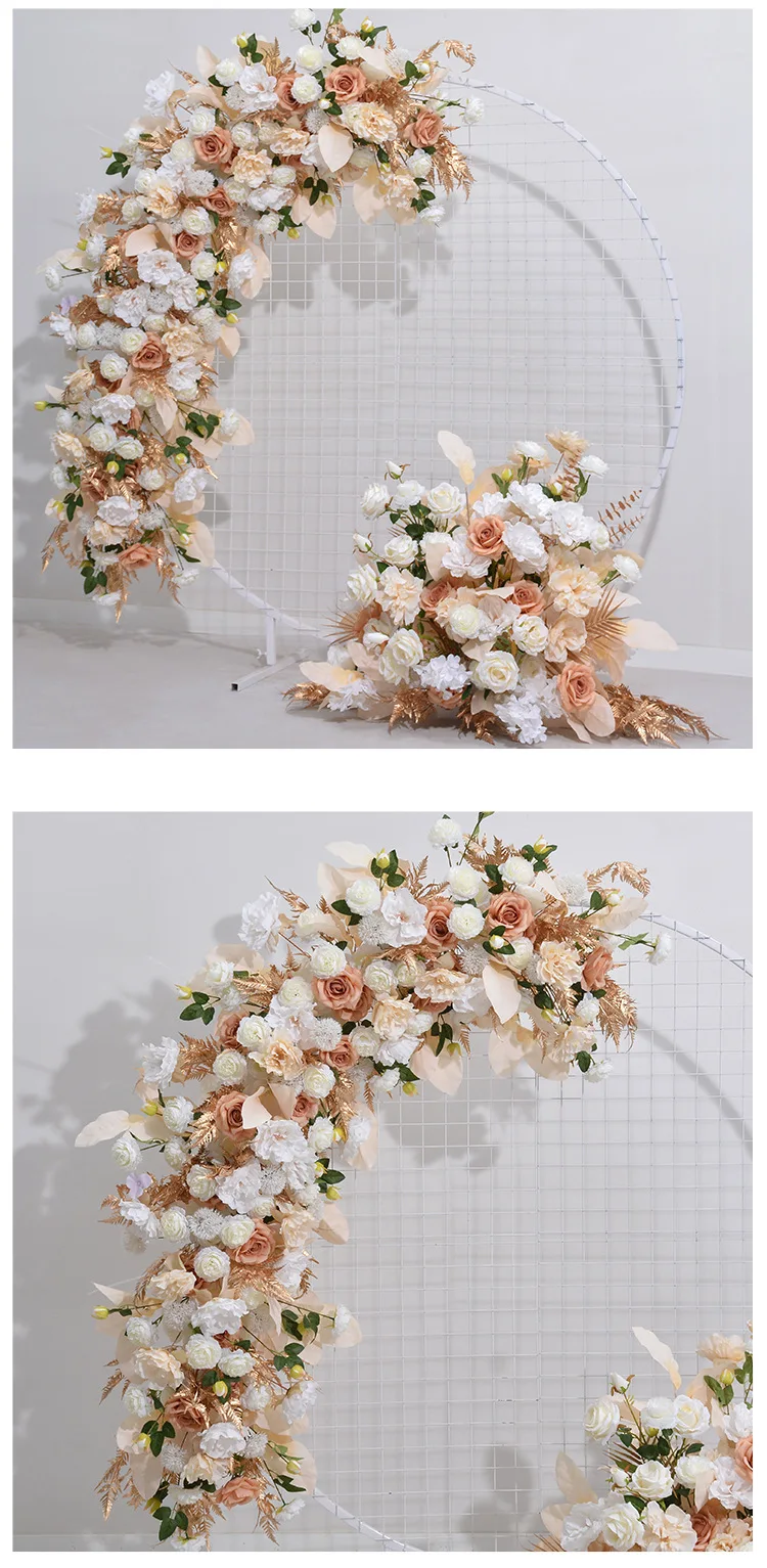 Simulations-Blumenball, künstliche Blumenreihe, runder Blumenschirm, Hochzeits-Hintergrund, Schaufensterdekoration, kommerzielle Dekoration, Großhandel – Detail 6