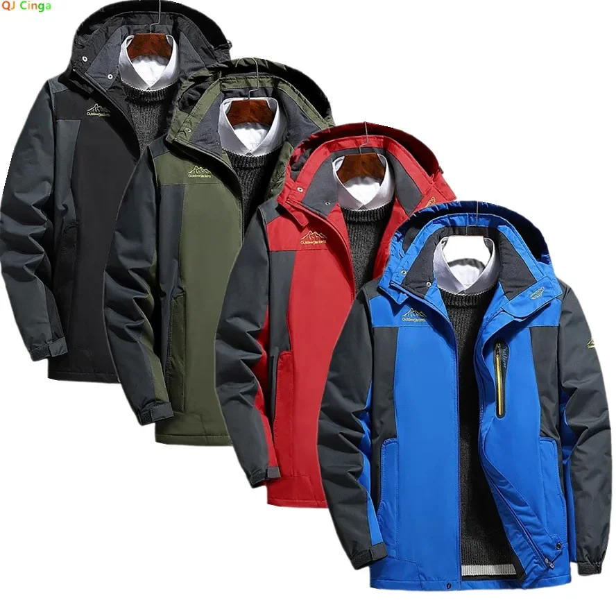 

Winter jacket men's thick warm waterproof hooded coat windbreaker military wool jacket plush 9XL size
